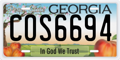 GA license plate COS6694