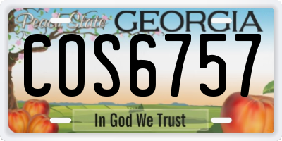 GA license plate COS6757