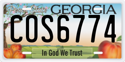 GA license plate COS6774