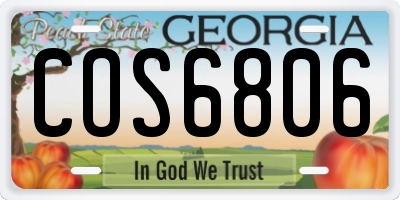 GA license plate COS6806