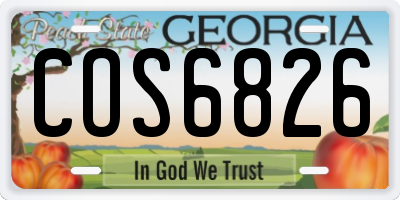GA license plate COS6826