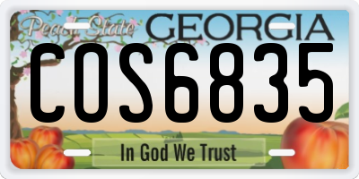 GA license plate COS6835