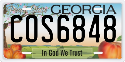 GA license plate COS6848