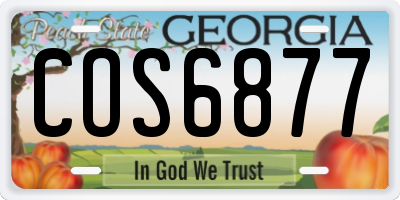 GA license plate COS6877