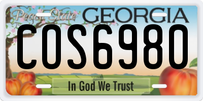 GA license plate COS6980