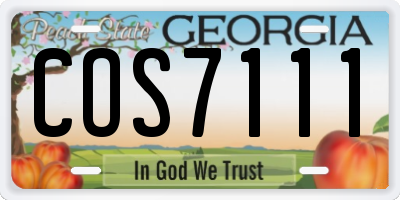 GA license plate COS7111