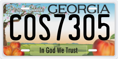 GA license plate COS7305