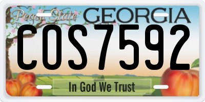 GA license plate COS7592