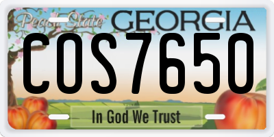 GA license plate COS7650