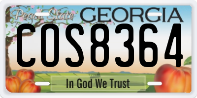 GA license plate COS8364