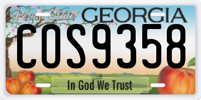 GA license plate COS9358