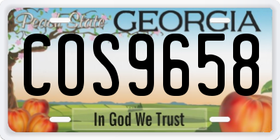 GA license plate COS9658
