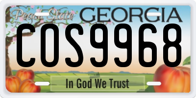 GA license plate COS9968