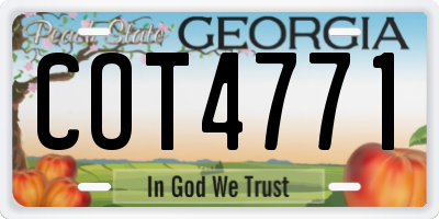 GA license plate COT4771