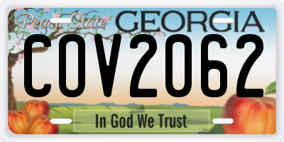 GA license plate COV2062