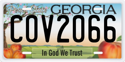 GA license plate COV2066