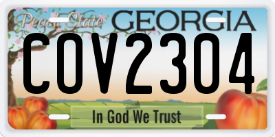 GA license plate COV2304
