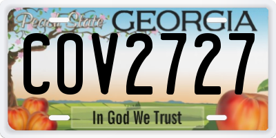 GA license plate COV2727