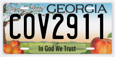 GA license plate COV2911