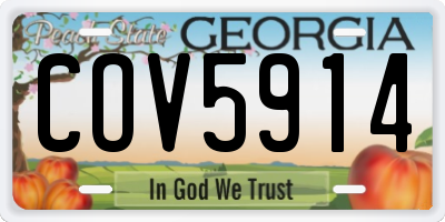 GA license plate COV5914