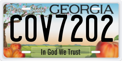 GA license plate COV7202