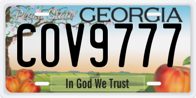 GA license plate COV9777