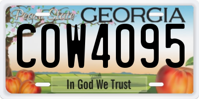 GA license plate COW4095