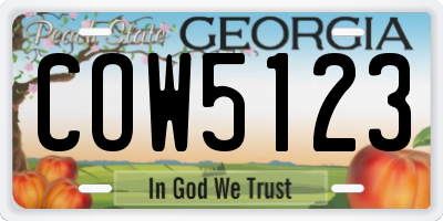 GA license plate COW5123