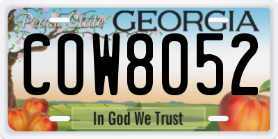 GA license plate COW8052