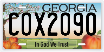GA license plate COX2090