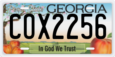 GA license plate COX2256