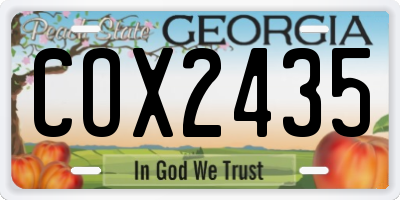 GA license plate COX2435