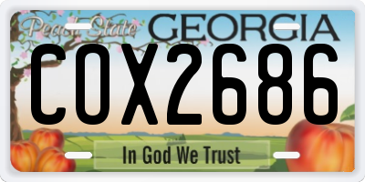 GA license plate COX2686
