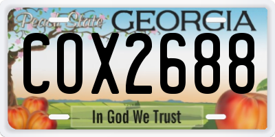 GA license plate COX2688