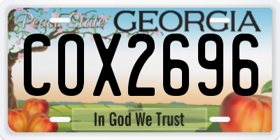 GA license plate COX2696