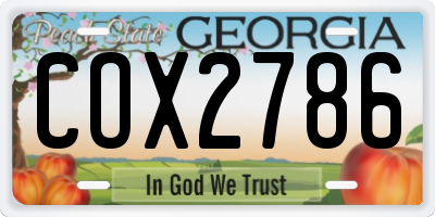 GA license plate COX2786