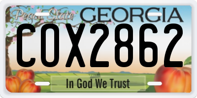 GA license plate COX2862