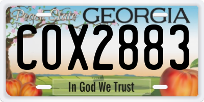 GA license plate COX2883