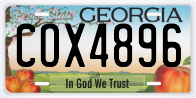 GA license plate COX4896
