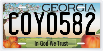 GA license plate COY0582