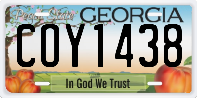 GA license plate COY1438