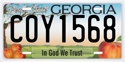 GA license plate COY1568