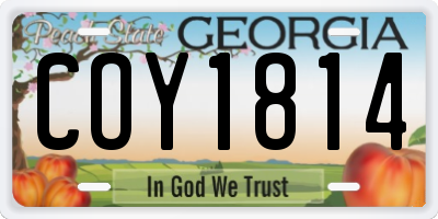 GA license plate COY1814