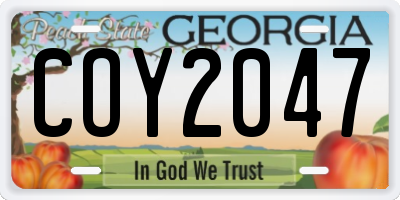 GA license plate COY2047