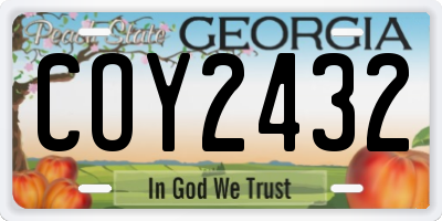 GA license plate COY2432