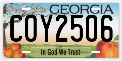 GA license plate COY2506