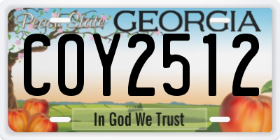 GA license plate COY2512