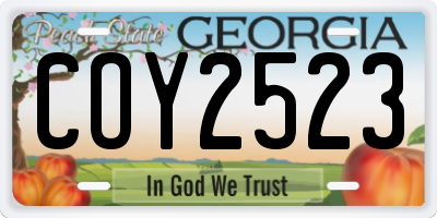 GA license plate COY2523