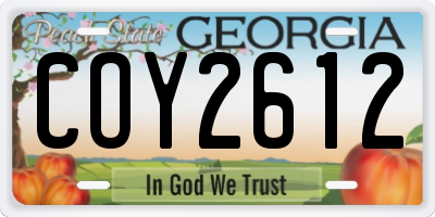 GA license plate COY2612