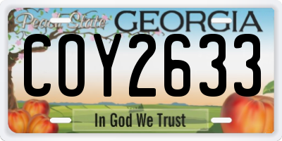 GA license plate COY2633